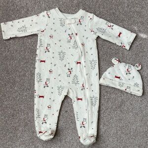 Infant Christmas Onsie and Hat